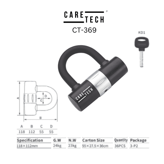 CARETECH CT-369 MOTOSİKLET VE BİSİKLET İÇİN DİSK KİLİDİ